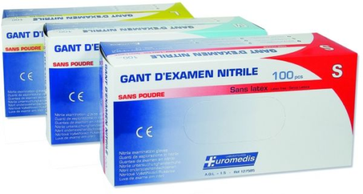 GANTS D'EXAMEN NITRILE NON POUDRÉS NON STÉRILES EUROMEDIS