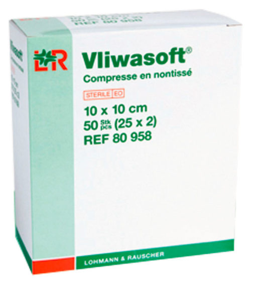 COMPRESSE NON TISSÉE STÉRILE VLIWASOFT® L. 10 x l. 10 cm